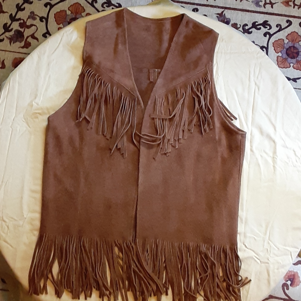 Fringed suede vest